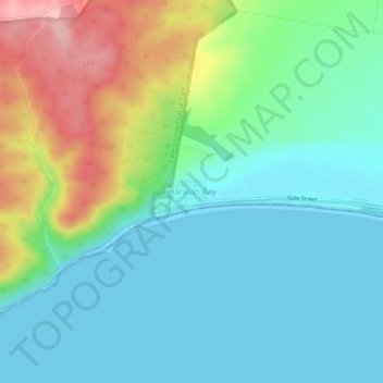Mapa topográfico Waratah Bay, altitude, relevo