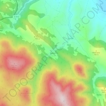 Mapa topográfico Nograro, altitude, relevo
