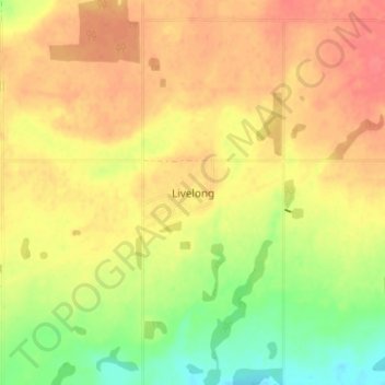 Mapa topográfico Livelong, altitude, relevo