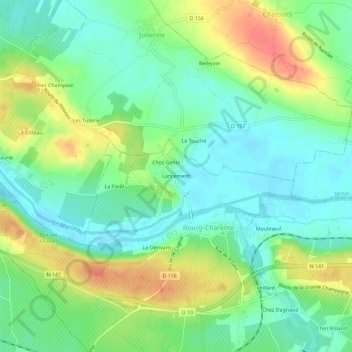 Mapa topográfico Lancement, altitude, relevo