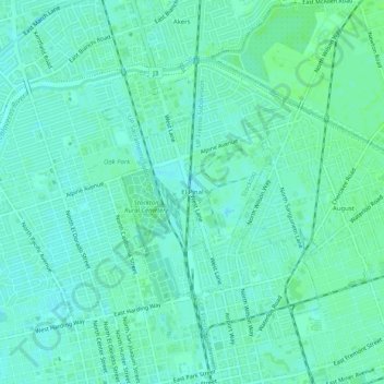 Mapa topográfico El Pinal, altitude, relevo
