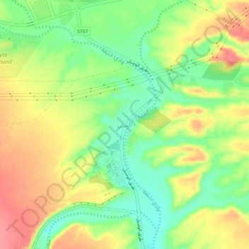 Mapa topográfico Al Hani, altitude, relevo