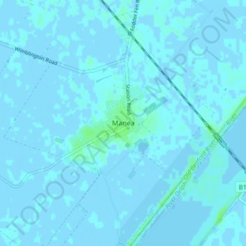Mapa topográfico Manea, altitude, relevo