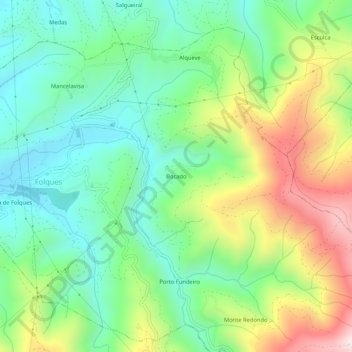 Mapa topográfico Bocado, altitude, relevo