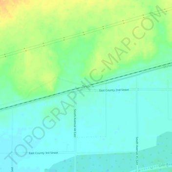 Mapa topográfico Tyson, altitude, relevo