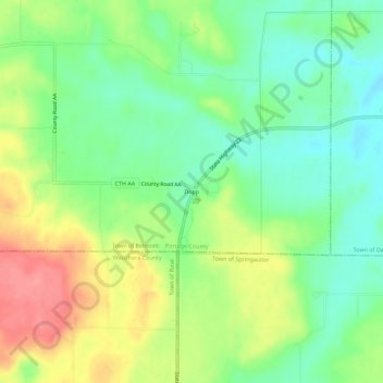 Mapa topográfico Dopp, altitude, relevo