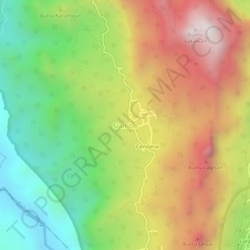 Mapa topográfico Siambo, altitude, relevo
