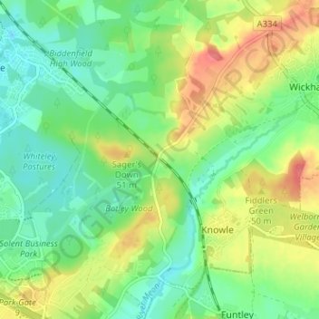 Mapa topográfico Tapnage, altitude, relevo