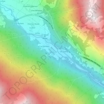 Mapa topográfico Derby, altitude, relevo