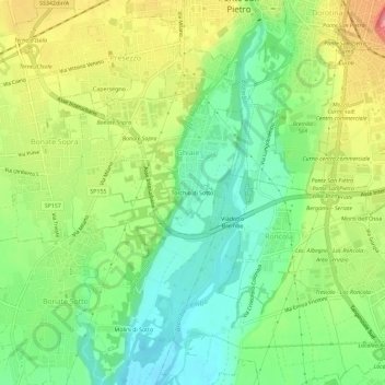 Mapa topográfico Torchio di Sotto, altitude, relevo