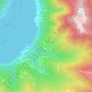 Mapa topográfico Palanzo, altitude, relevo
