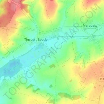 Mapa topográfico Boucly, altitude, relevo