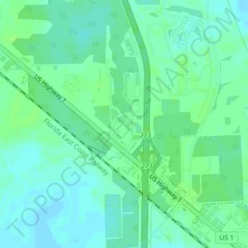 Mapa topográfico Destination Daytona, altitude, relevo