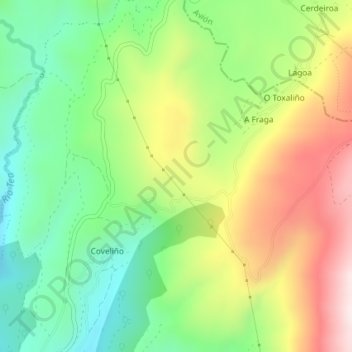 Mapa topográfico Rochiña, altitude, relevo