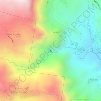 Mapa topográfico Pongas Falls, altitude, relevo