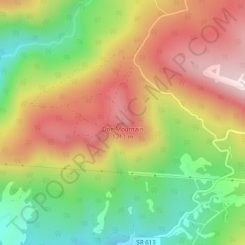 Mapa topográfico Doe Mountain, altitude, relevo