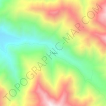 Mapa topográfico El Piche, altitude, relevo
