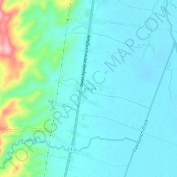 Mapa topográfico Linoan, altitude, relevo