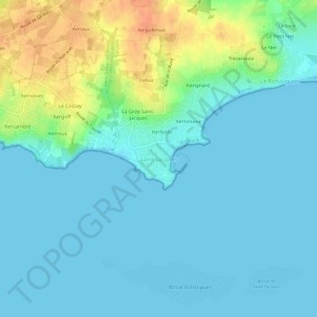 Mapa topográfico Saint-Jacques, altitude, relevo