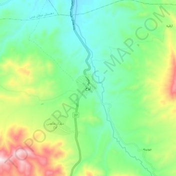 Mapa topográfico Avaj, altitude, relevo