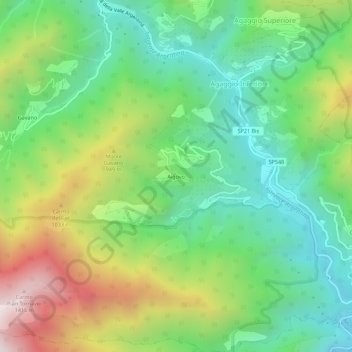 Mapa topográfico Aigovo, altitude, relevo