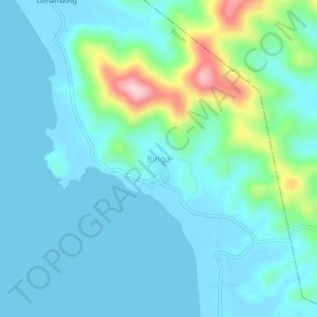 Mapa topográfico Binga, altitude, relevo