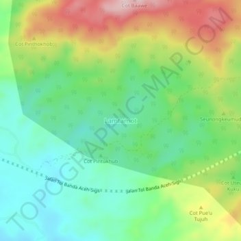 Mapa topográfico Lamtamot, altitude, relevo