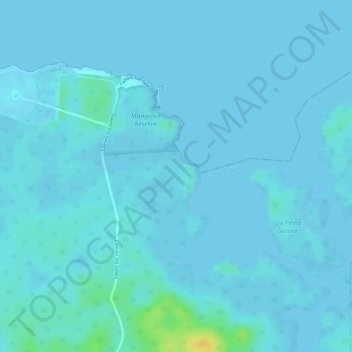 Mapa topográfico Isla Mina, altitude, relevo