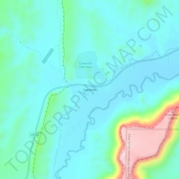 Mapa topográfico Caineville, altitude, relevo