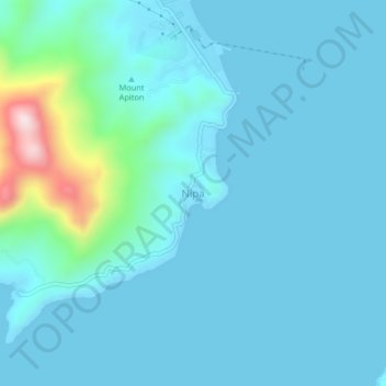 Mapa topográfico Nipa, altitude, relevo
