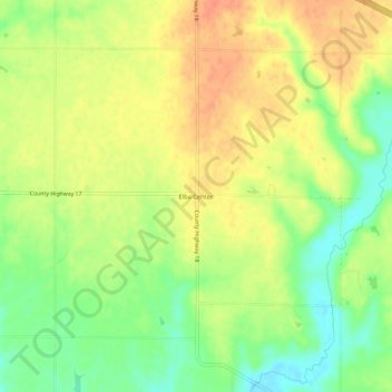 Mapa topográfico Elba Center, altitude, relevo