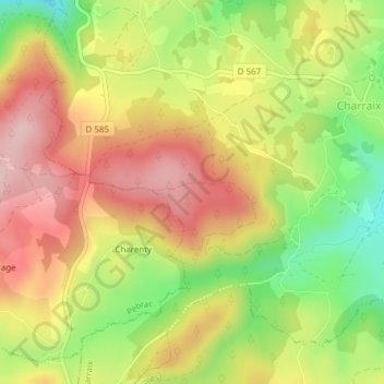 Mapa topográfico La Siaugue, altitude, relevo