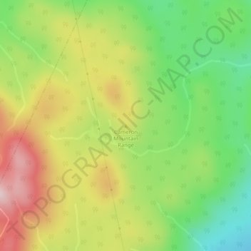 Mapa topográfico Cameron Mountain Range, altitude, relevo