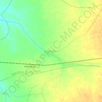 Mapa topográfico Hadmatiya, altitude, relevo