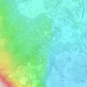 Mapa topográfico Saint-André, altitude, relevo