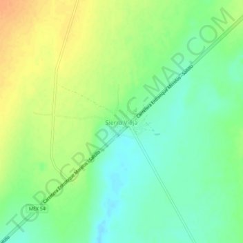 Mapa topográfico Sierra Vieja, altitude, relevo