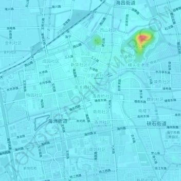 Mapa topográfico 南关厢历史文化街区, altitude, relevo