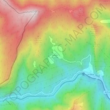 Mapa topográfico Sobrón, altitude, relevo