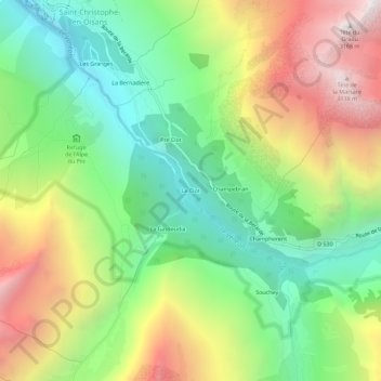 Mapa topográfico Le Clot, altitude, relevo