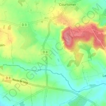 Mapa topográfico L'Osier, altitude, relevo