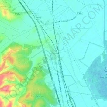 Mapa topográfico Tre Berte, altitude, relevo