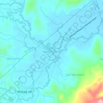 Mapa topográfico Santo Rosario, altitude, relevo