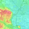 Mapa topográfico Egham, altitude, relevo