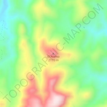 Mapa topográfico El Alamo, altitude, relevo