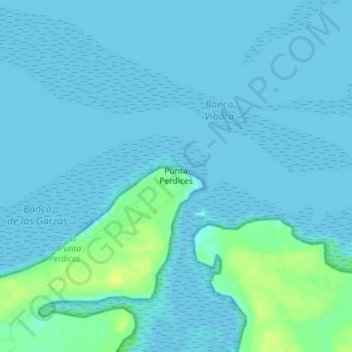 Mapa topográfico Punta Perdices, altitude, relevo
