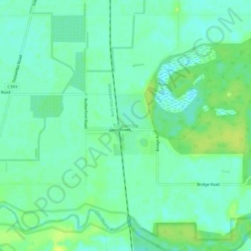 Mapa topográfico Toolamba, altitude, relevo