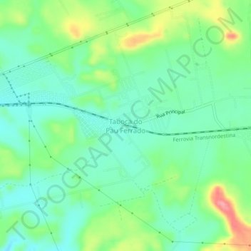 Mapa topográfico Taboca do Pau Ferrado, altitude, relevo