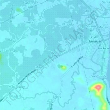 Mapa topográfico Pago, altitude, relevo