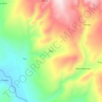 Mapa topográfico Pisa, altitude, relevo