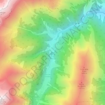 Mapa topográfico Foce, altitude, relevo